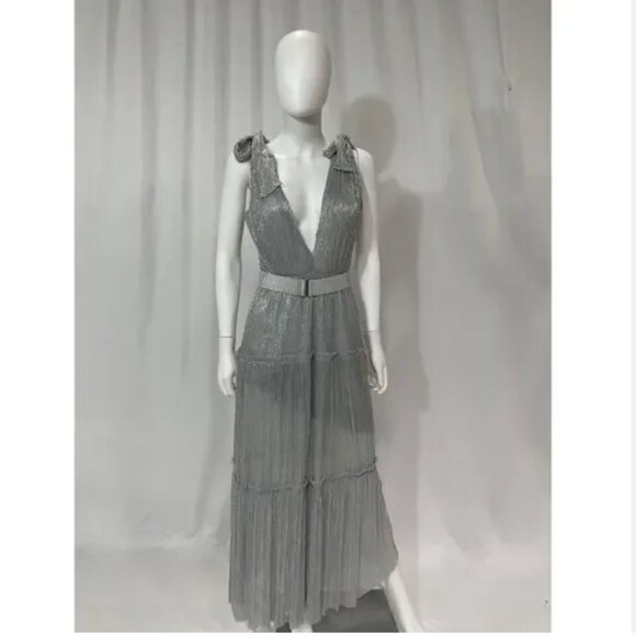 Sabina Musayev Helena Metallic Maxi Silver Dress - Picture 4 of 8